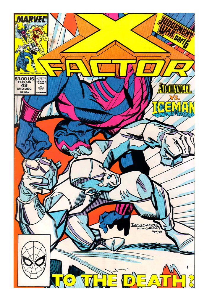 Comics - Marvel - X Factor - Archangel Vs Iceman - December - 1989