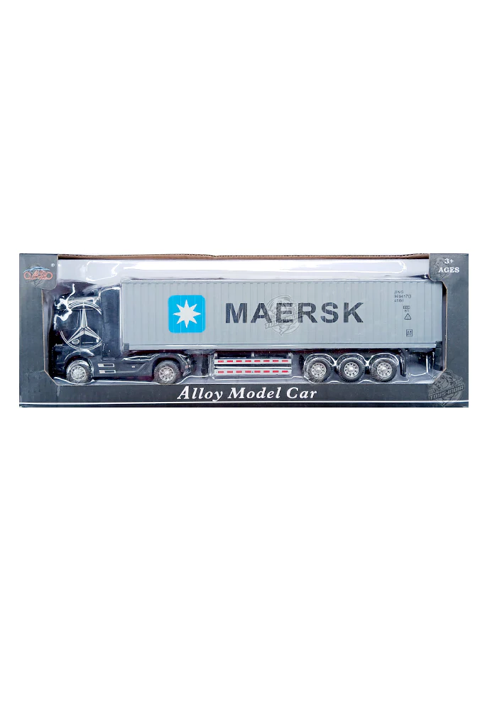 EXCLUSIVES Alloy Model Car Maersk Container Truck - Black / Grey (Scale 1:43)