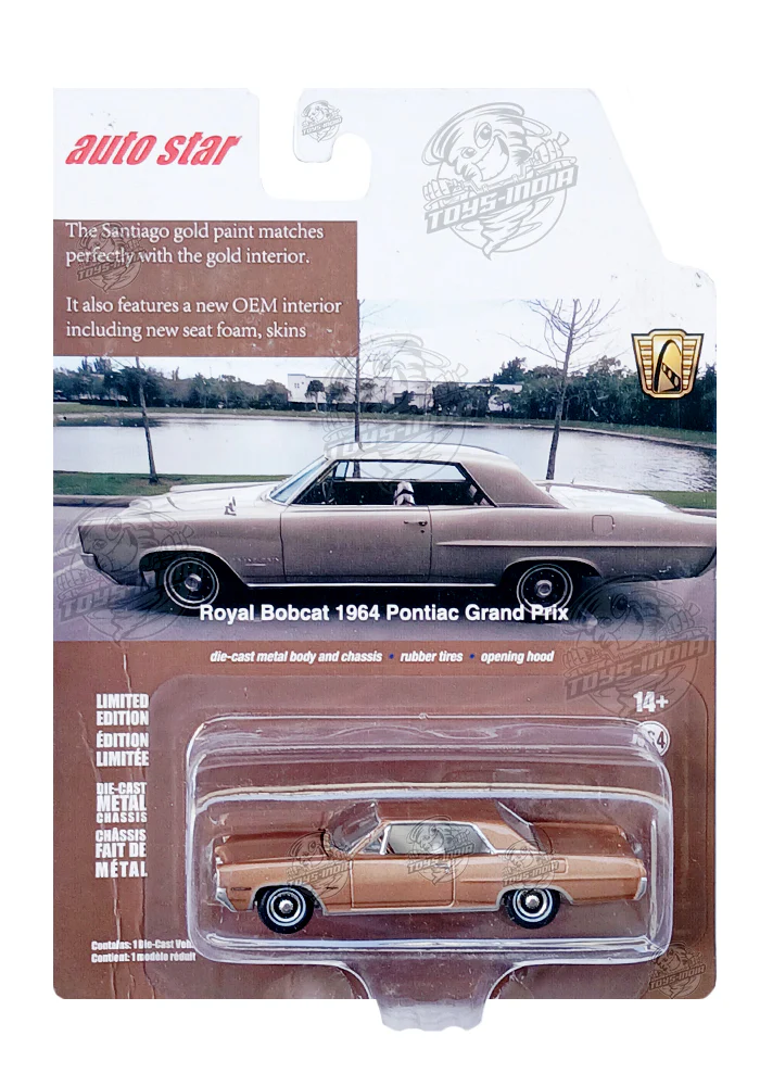 EXCLUSIVES Auto Star Royal Bobcat 1964 Pontiac Grand Prix - Brown (Scale 1:64) (Creased Card / Car in Excellent Condition)