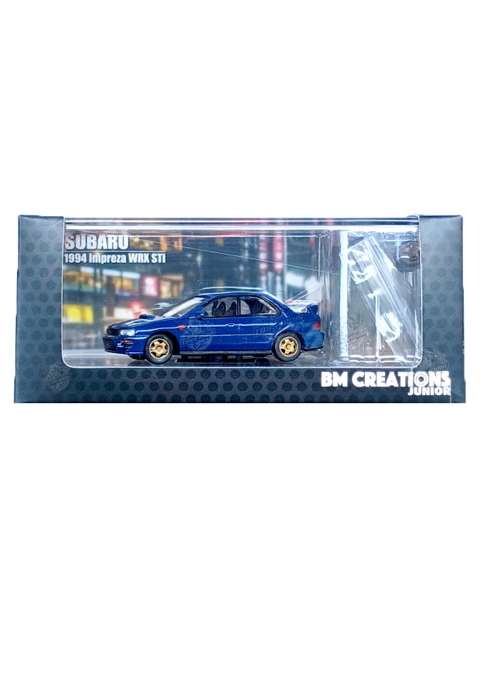 Exclusives BM Creations Junior 1994 Subaru Imprezza WRX STi - Blue (With Tyre Sets) (Scale 1:64)