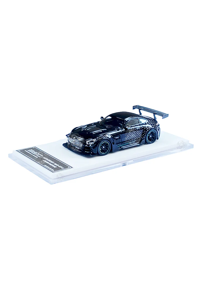 EXCLUSIVES Briscale Micro Mercedes-AMG GT-S Carbonerre - Black / Green (Scale 1:64)