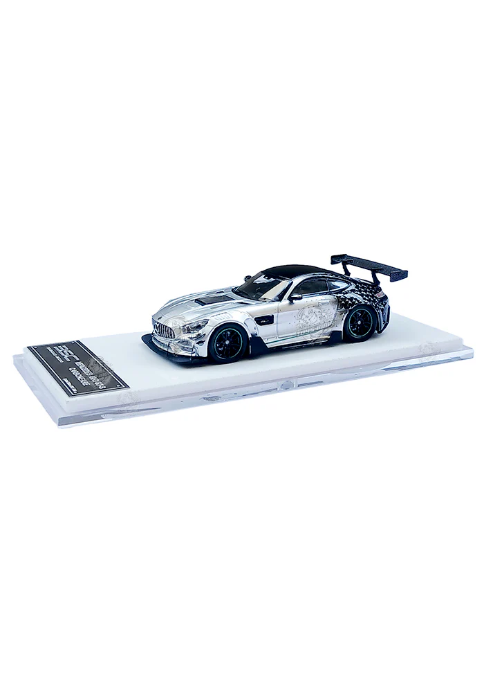 EXCLUSIVES Briscale Micro Mercedes-AMG GT-S Carbonerre - Silver / Black (Scale 1:64)