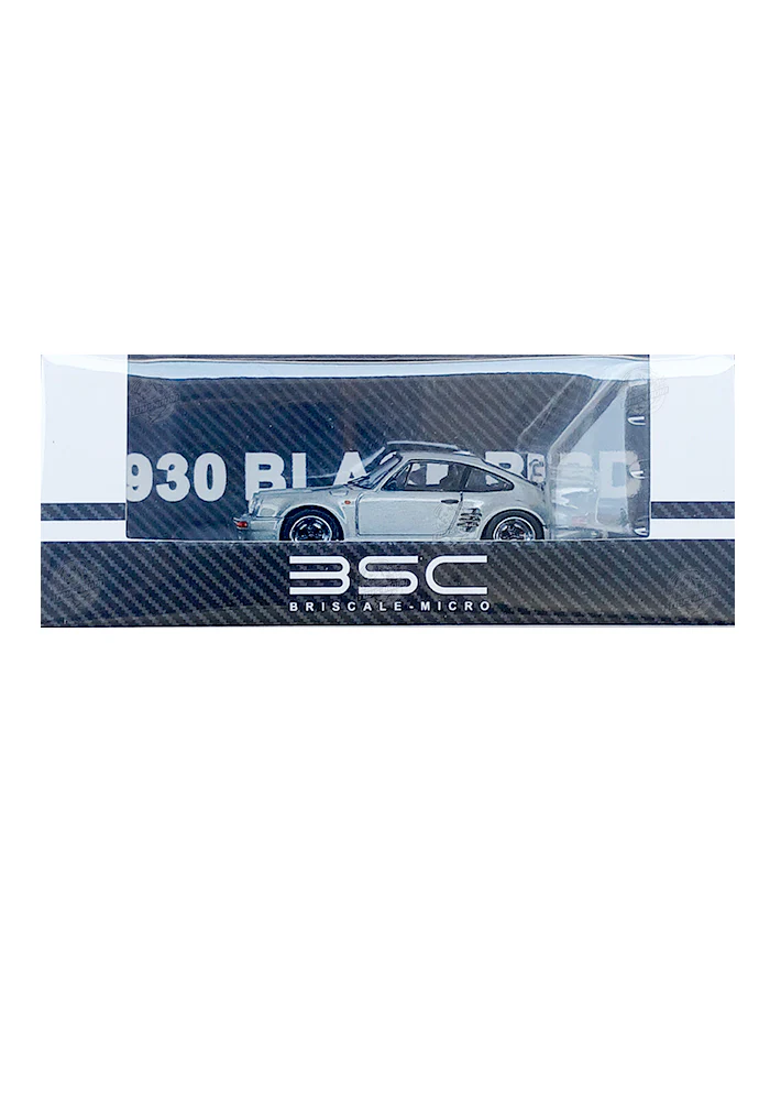 EXCLUSIVES Briscale Micro Porsche RWB 930 Black Bird - Silver (Scale 1:64)