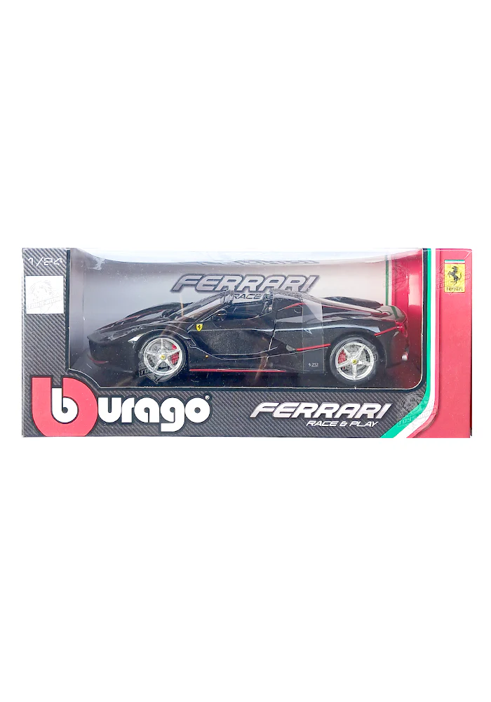 EXCLUSIVES Burago Ferrari Race & Play La Ferrari Aperta - Black / Red (Scale 1:24)