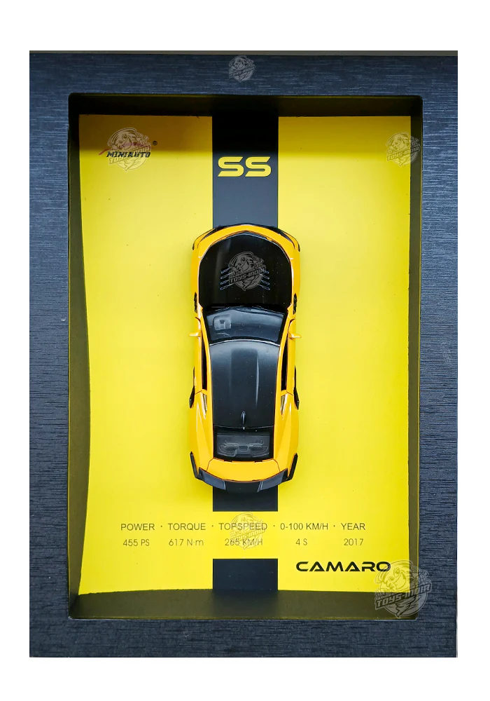 EXCLUSIVES Car Frame - 2017 Chevrolet Camaro SS - Yellow / Black (Scale 1:24) - Image 3