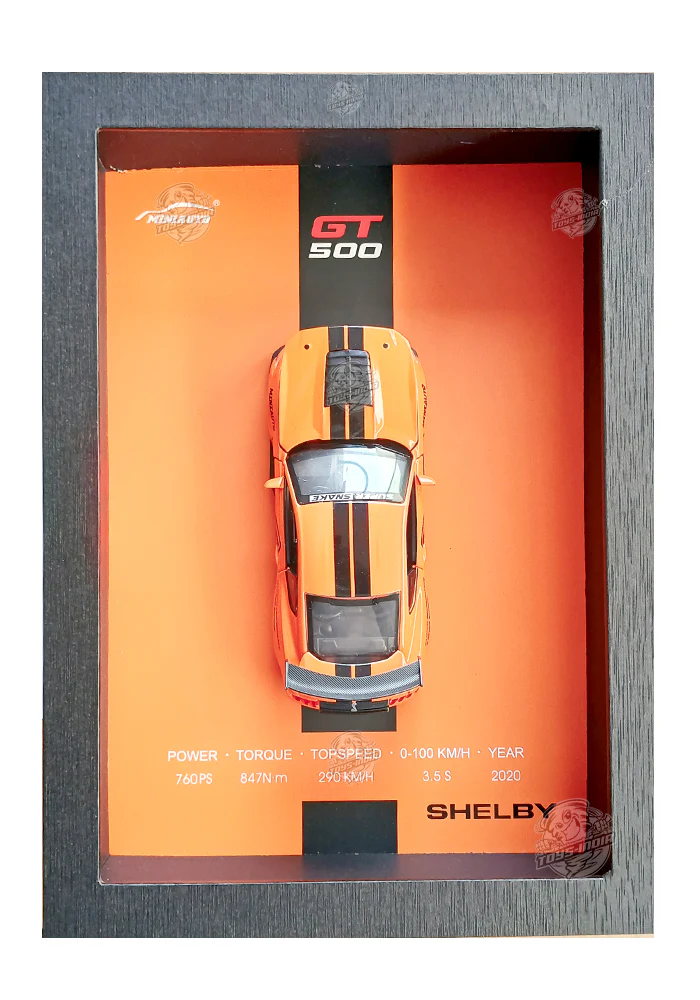 EXCLUSIVES Car Frame - 2020 Shelby GT500 - Orange / Black (Scale 1:24) - Image 3