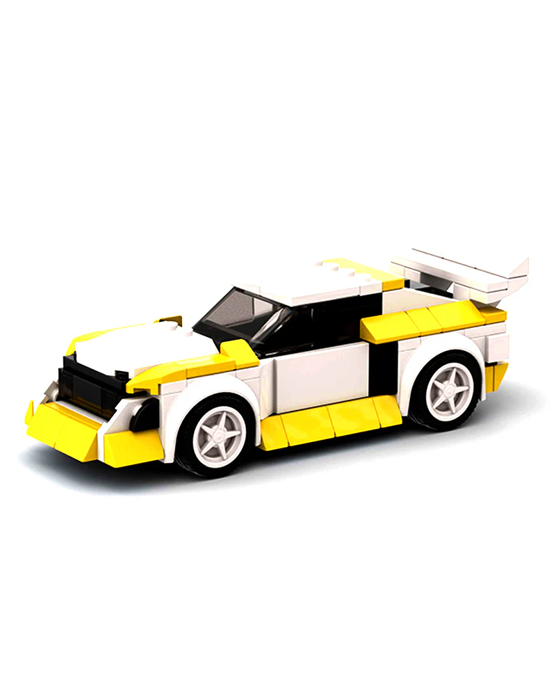 Exclusives Cars Audi Quattro Blocks/Bricks - White / Yellow (M10189) - Image 3
