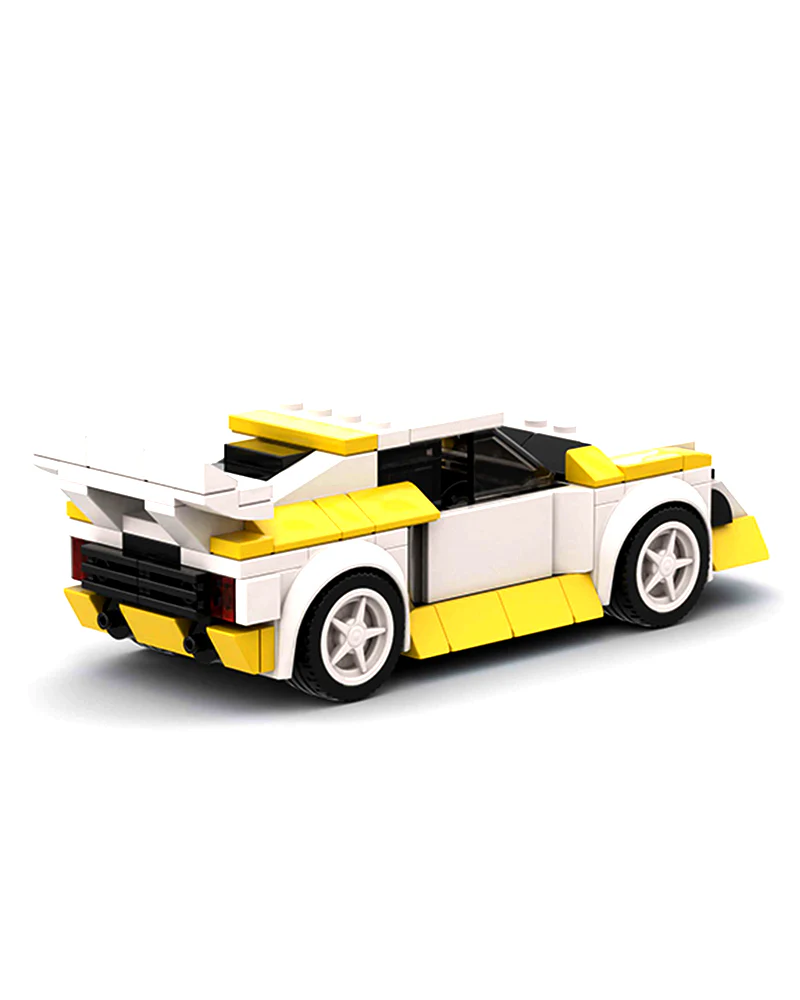 Exclusives Cars Audi Quattro Blocks/Bricks - White / Yellow (M10189) - Image 4