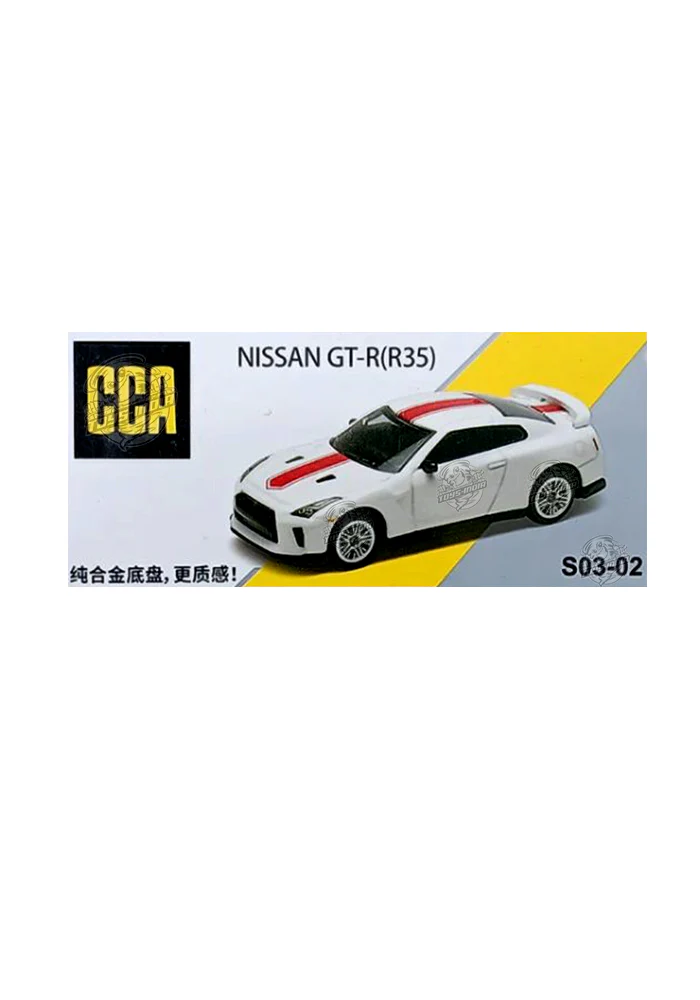 EXCLUSIVES CCA Nissan GT-R (R35) - White / Red (Scale 1:64)