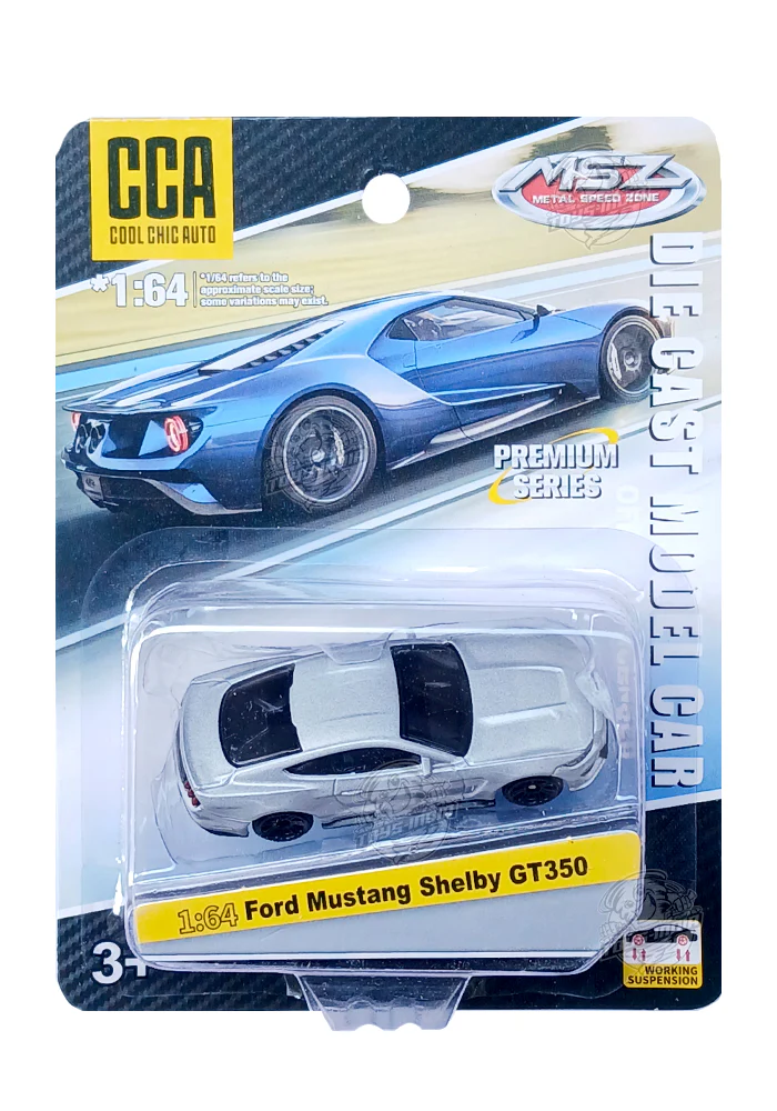 EXCLUSIVES CCA Premium Ford Mustang Shelby GT350 - Silver (Scale 1:64)