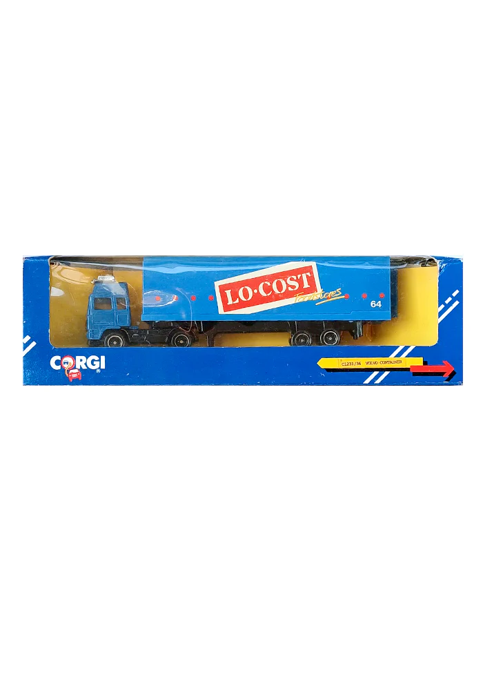 EXCLUSIVES Corgi UK Motoring Memories Lo-Cost Foods Volvo Container - Blue (Scale 1:43)