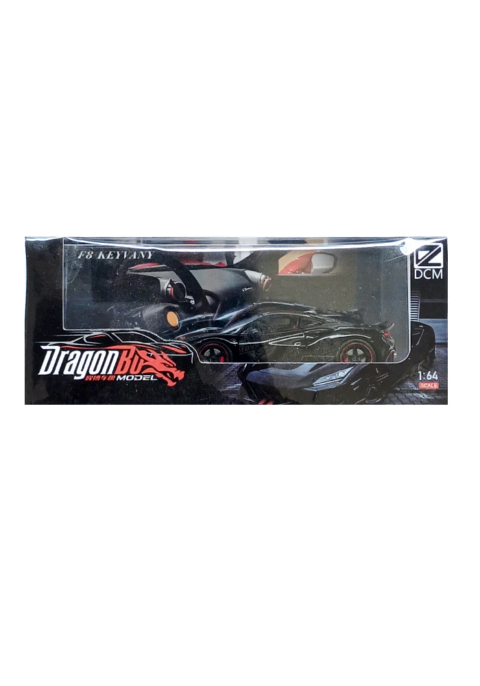 EXCLUSIVES DCM Ferrari F8 Keyvany - Black / Red (Scale 1:64)