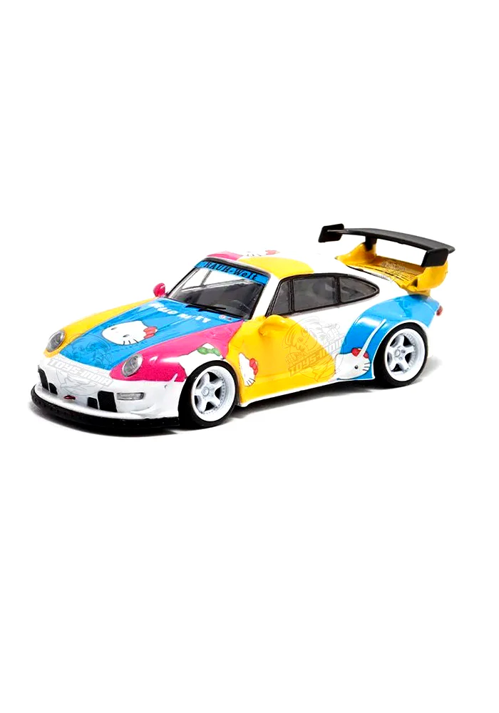 EXCLUSIVES Decode Hello Kitty Porsche RWB 993 - White / Blue / Pink (Scale 1:64)