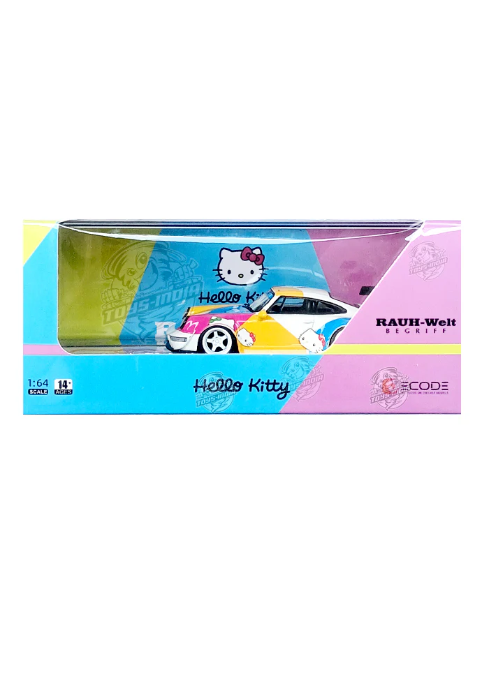 EXCLUSIVES Decode Hello Kitty Porsche RWB 993 - White / Blue / Pink (Scale 1:64) - Image 2