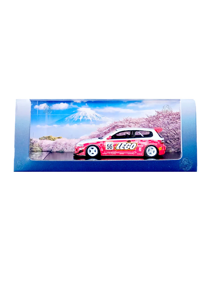 EXCLUSIVES Fuji Lego Honda Civic EG6 - White / Red  (Scale 1:64)