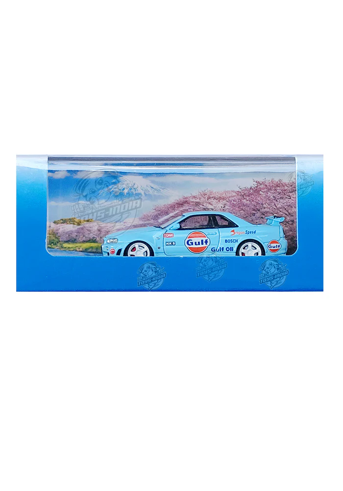 EXCLUSIVES Fuji Model Nissan GTR - Blue / Orange (Scale 1:64)