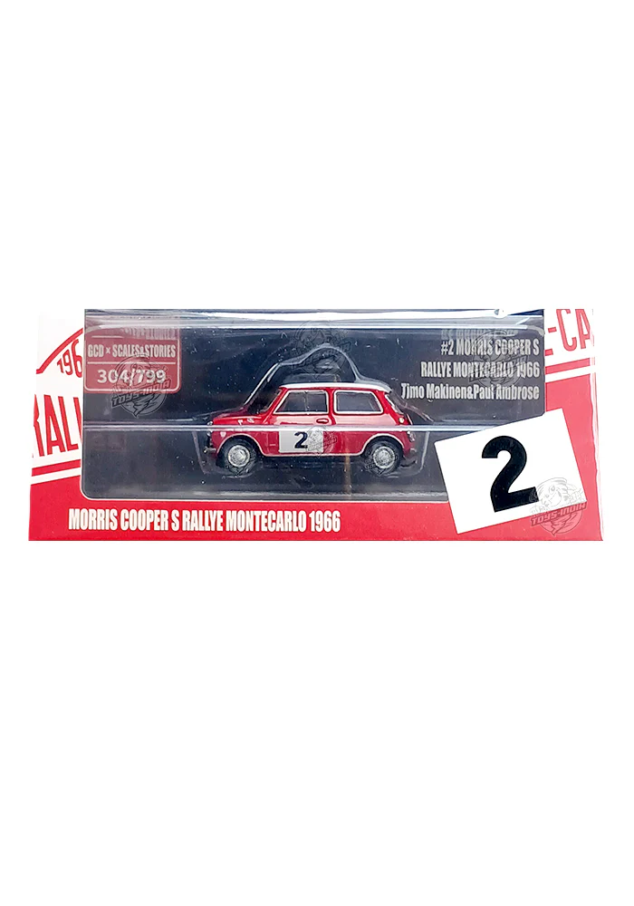 EXCLUSIVES GCD Morris Cooper S Rallye Montecarlo 1966 - Red / White (Scale 1:64)