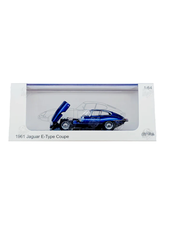 EXCLUSIVES GFCC Toys 1961 Jaguar E-Type Coupe - Dark Blue (Scale 1:64)