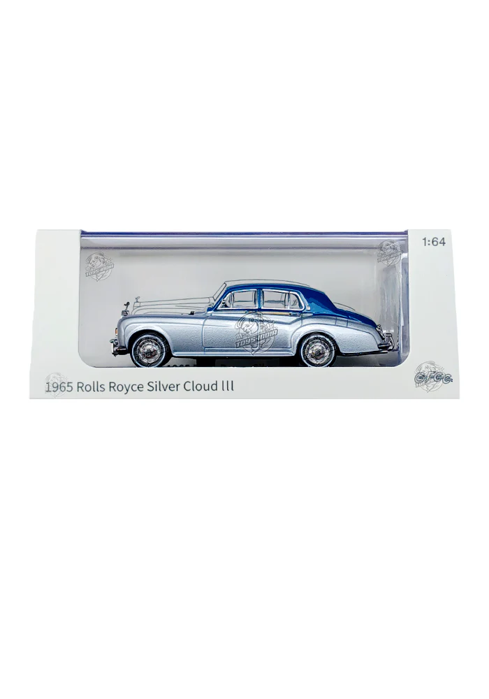 EXCLUSIVES GFCC Toys 1965 Rolls Royce Silver Cloud III - Silver / Blue (Scale 1:64)