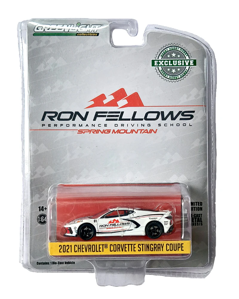EXCLUSIVES Greenlight Collectibles Ron Fellows 2021 Chevrolet Corvette Stingray Coupe - White