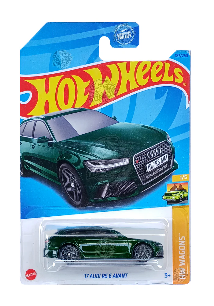 EXCLUSIVES Hot Wheels '17 Audi RS 6 Avant - Green - 2021 Card (With Protector Case)
