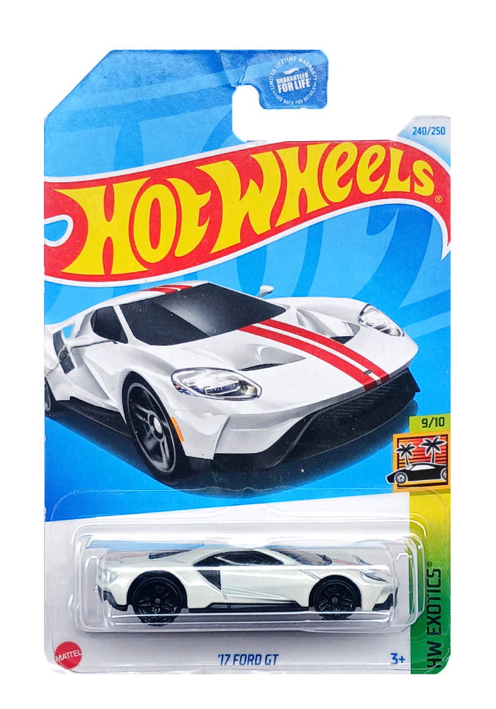 EXCLUSIVES Hot Wheels '17 Ford GT - White - 2021 Card (Card Damage / Car in Excellent Condition) (With Protector Case)