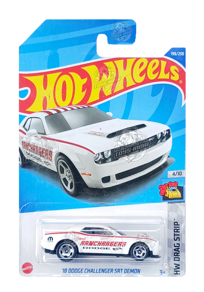 EXCLUSIVES Hot Wheels '18 Dodge Challenger SRT Demon - White - 2021 Card (With Protector Case)