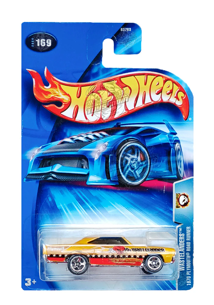 EXCLUSIVES Hot Wheels 1970 Plymouth Road Runner - Yellow - 2003 Card (With Protector Case)