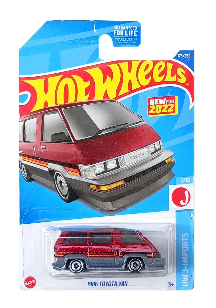 EXCLUSIVES Hot Wheels 1986 Toyota Van - Maroon - 2021 Card (Creased Card / Car in Excellent Condition) (With Protector Case)