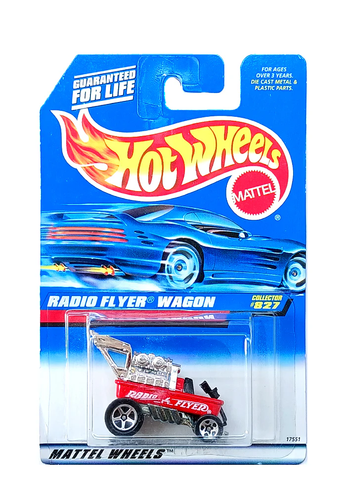 EXCLUSIVES Hot Wheels 1996 First Editions Radio Flyer Wagon - Red / Silver - 1997 Card (With Protector Case)