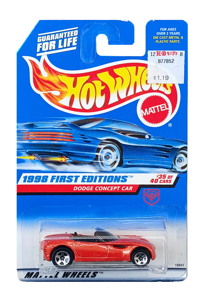 EXCLUSIVES Hot Wheels 1998 First Editions Dodge Concept Car - Orange - 1997 Card - Image 2