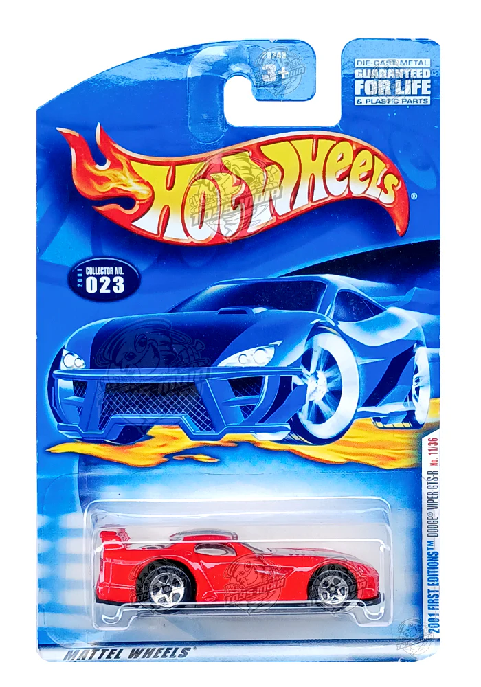 EXCLUSIVES Hot Wheels 2001 First Editions Dodge Viper GTS-R - Red (Creased Card / Car in Excellent Condition) (With Protector Case)