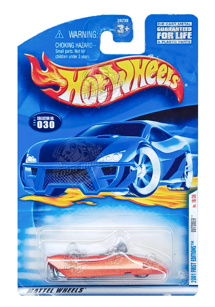 EXCLUSIVES Hot Wheels 2001 First Editions Outsider - Orange - 2000 Card (With Protector Case)