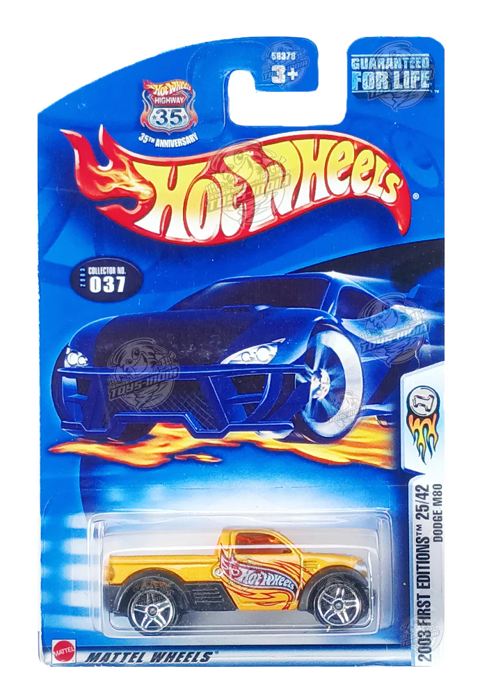 EXCLUSIVES Hot Wheels 2003 First Editions Dodge M80 - Yellow - 2002 Card (With Protector Case)
