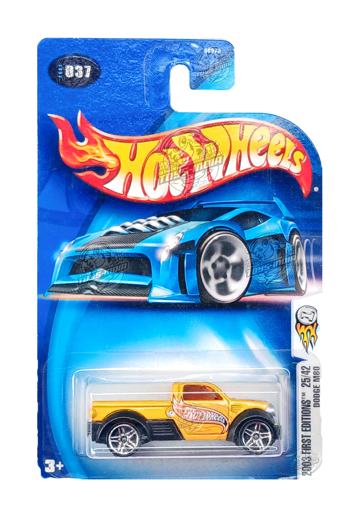 EXCLUSIVES Hot Wheels 2003 First Editions Dodge M80 - Yellow - 2003 Card (With Protector Case)