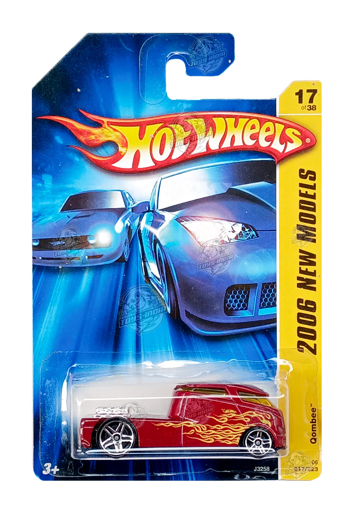 EXCLUSIVES Hot Wheels 2006 New Models Qombee - Red - 2006 Card (With Protector Case)