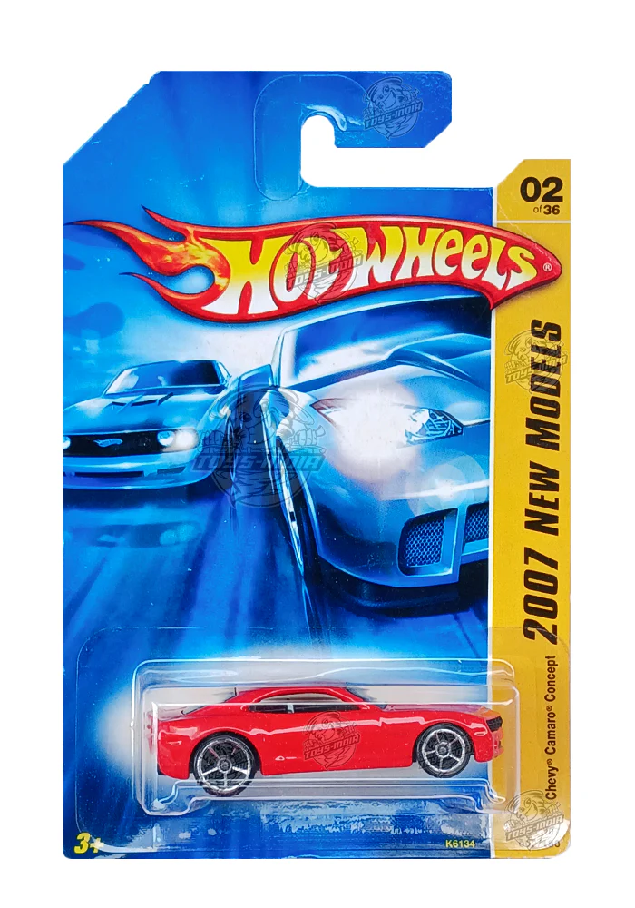 EXCLUSIVES Hot Wheels 2007 New Models Chevy Camaro Concept - Red - 2006 Card (With Protector Case)