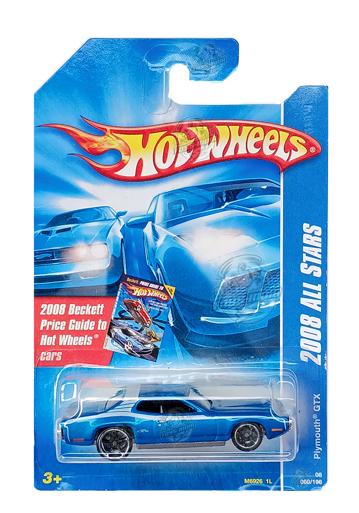 EXCLUSIVES Hot Wheels 2008 All Stars Plymouth GTX - Blue - 2007 Card (With Protector Case)