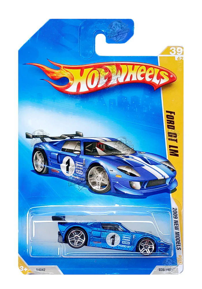 EXCLUSIVES Hot Wheels 2009 New Models Ford GT LM - Blue - 2008 Card (With Protector Case)