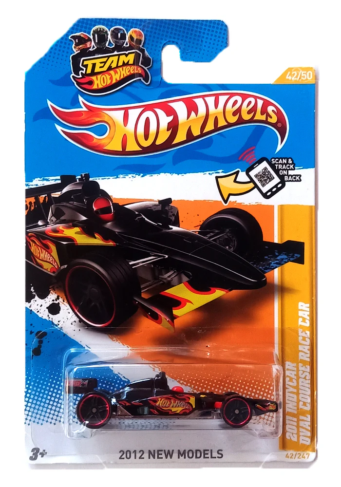 EXCLUSIVES Hot Wheels 2012 New Models 2011 Indycar Oval Course Race Car - Black - 2011 Card (With Protector Case)