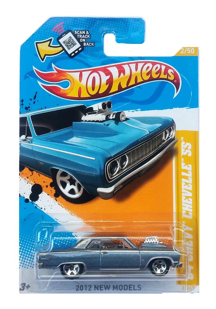 EXCLUSIVES Hot Wheels 2012 New Models '64 Chevy Chevelle SS - Blue - 2011 Card (With Protector Case)