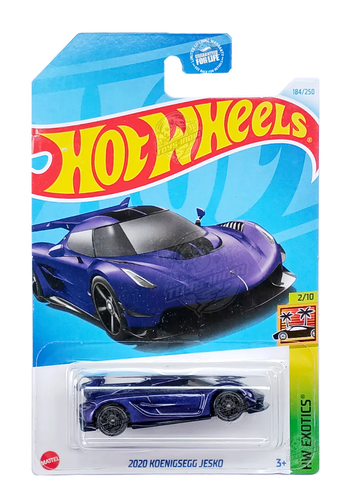 EXCLUSIVES Hot Wheels 2020 Koenigsegg Jesko - Purple - 2021 Card (With Protector Case)