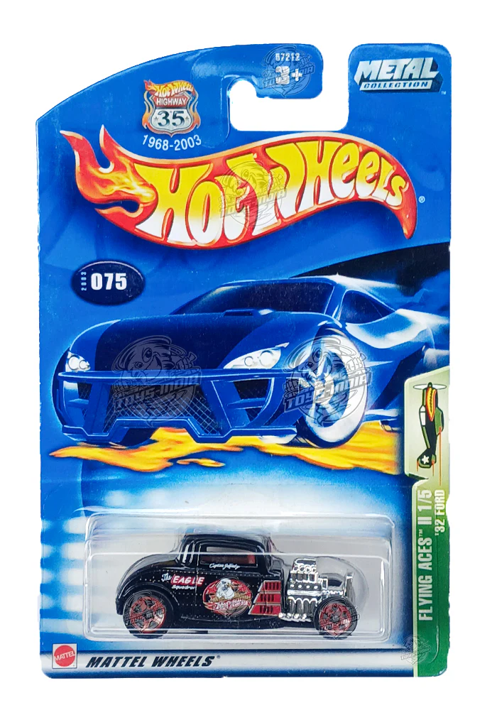 EXCLUSIVES Hot Wheels '32 Ford - Black - 2002 Card (With Protector Case)