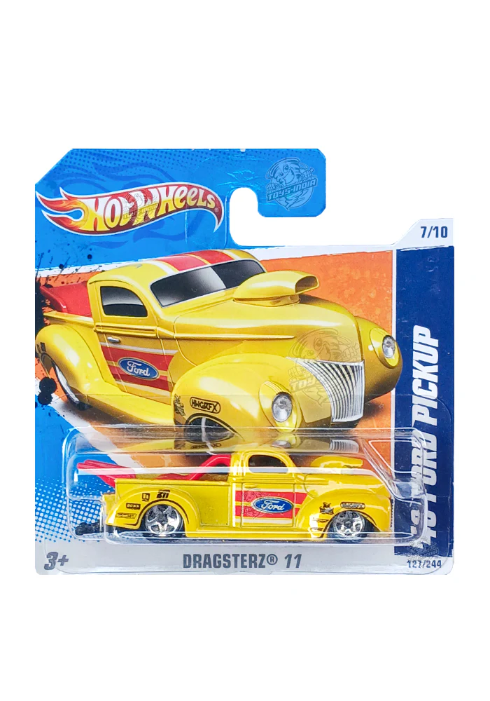 EXCLUSIVES Hot Wheels '40 Ford Pickup - Yellow - 2010 Card (International Short Card)