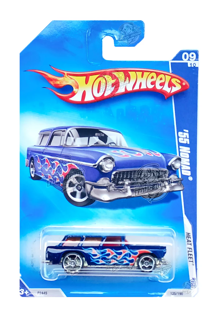 EXCLUSIVES Hot Wheels '55 Nomad - Blue - 2006 Card (With Protector Case)