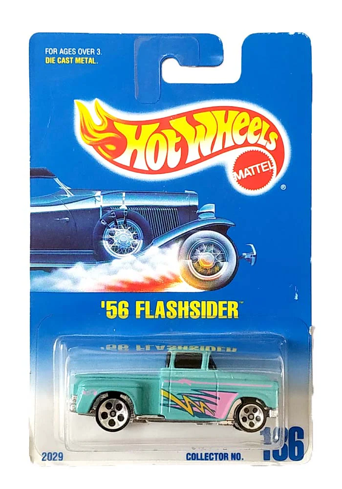 EXCLUSIVES Hot Wheels '56 Flashsider - Green - 1991 Card (With Protector Case)