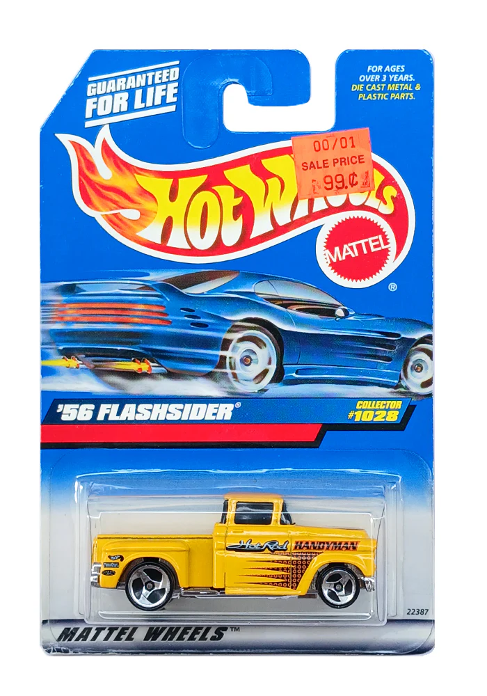 EXCLUSIVES Hot Wheels '56 Flashsider - Yellow / Brown - 1998 Card ( (With Protector Case)