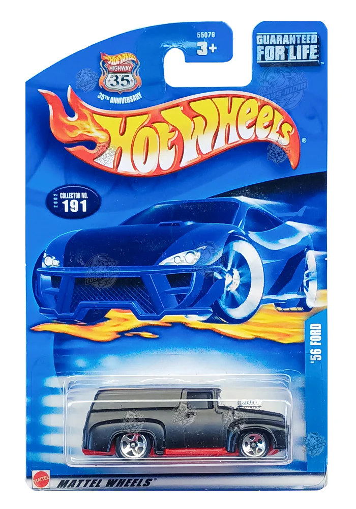 EXCLUSIVES Hot Wheels '56 Ford - Black - 2002 Card (With Protector Case)