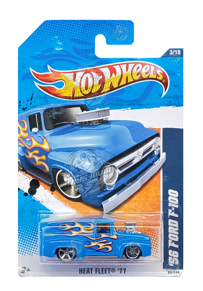 EXCLUSIVES Hot Wheels '56 Ford F-100 - Blue - 2010 Card (With Protector Case)