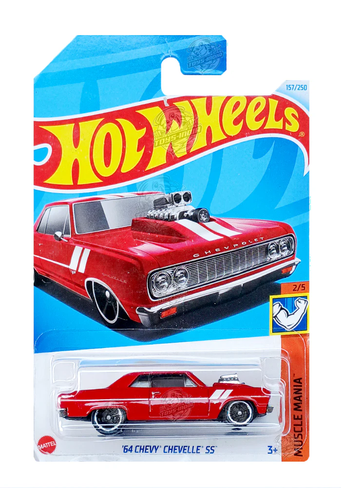 EXCLUSIVES Hot Wheels '64 Chevy Chevelle SS - Red - 2021 Card (With Protector Case)